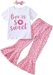 [Beautooly] Baby Girl Birthday Outfits Cute Sweet One Frills Sleeveless Romper Candy Shorts Headband 3Pcs Infant Clothes