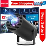 Portable 4K Mini Projector with WiFi & Bluetooth - 200" Display, Built-in Apps
