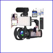 48MP 8K Video Camera with Rotating Screen and External Microphone for YouTube