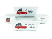 Christmas Mini Loaf Pan Red Woody Car Station Wagon Baking Stoneware Set of 4