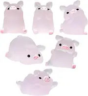 Kisangel 6pcs Mini Pig Figurines Glow The Dark Resin Pigs for Dollhouses and Cake Decorations for Boys and Girls and Landscapes