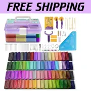 Complete Polymer Clay Craft Set - 72 Colors with Silicone Mat & Sculpting Tools