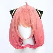 Anya Forger Cosplay Wigs Women's Bob With Bangs / Heat Resistant Fiber kinky Straight Pink Teen Adults' Anime Wig / Synthetic Hair