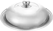 HAKIDZEL Microwave Plate Cover Lid Wok Pan Metal Pot Covers Stainless Steel Pan Lid Metal