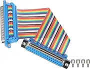 uxcell IDC Rainbow Wire Flat Ribbon Cable DB37 Male to DB37 Male 3.9 Inch Length 2.54mm Pitch Breadboard Jumper Wires for Electronic Projects