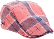 [WATIIFUFU] Plaid Forward Cap Women's Hats & Caps Beret Men Hats Newsboy Hats for Men Boys Hats Boys Newsboy Cap Mens Newsboy Cap Mens Newsboy Hats and Caps Mens Hat Cotton Polyester Pink