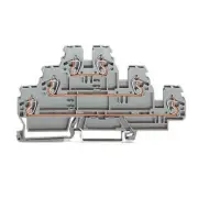 A● 10pcs WAGO 870-551 6-Conductor Triple-Deck Terminal Block 2,50 mm2 Gray New