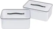 Kiddream 2 Pack 15 Liter Rectangular Plastic Box with Latch Lid, Clear Airtight Food Containers