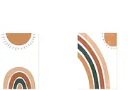 Trendy Boho Rainbow Sun Nursery Baby Decor Canvas Painting Pictures Wall Art Posters Prints for Kids Baby Room Home Decoration 30x40cmX2PCS Frameless