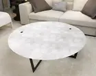 Round Quartz Top Coffee Table Tops, White Quartz Table, Home Decors Table Tops