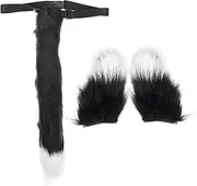 Animal Ear Hair Clips Tail Set Fox Costume Props for Boys and Girls Party Cosplay Accessory Kit