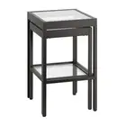 Henn&Hart 16" Blackened Bronze Metal/Glass Side Table