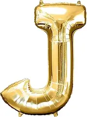 Anagram SuperShape Letter J L34 Foil Balloon, 86 cm Length, Gold