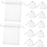 JECOMPRIS 60pcs Bridemaids Candy Bags Organza Party Favor Bags Empty Organza Pouches Hard Mesh Pouches Seams Jewelry Reusable Drawstring