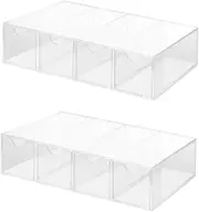 Beaupretty 2Pcs Eyeglass Storage Box Four Sunglasses Case for Displaying Glasses Durable Material Organizer for Home Retail Use