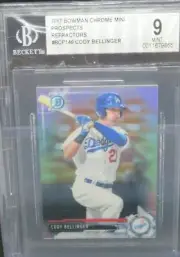 G55 2017 Bowman Chrome Mini Prospect REFRACTOR #149 Cody Bellinger BGS 9
