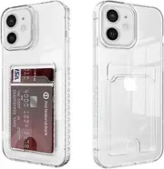 YrissAriiy Compatible with iPhone 12 Mini case with Card Holder, Clear Card Slot case, Ultra-Thin, Soft, Shockproof, Credit Card Protective Cover fior iPhone 12 Mini