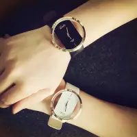 在飛比找Yahoo!奇摩拍賣優惠-小飾易妝 ♥ 手錶 透明雙面鏤空 韓版潮女皮革石英錶 女錶 