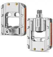 KOOTU Bicycle Pedal Double Side Folding Pedals Universal 9/16 Foldable Pedals Bike Pedals kui Silver Folding Pedal