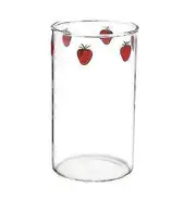 High Borosilicate Nana Cute Strawberry Water Milk Drinking Glasses Cup 300ml 10oz 1 cup without straw