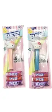 Set Of 2 Hello Kitty Pez Candy Dispenser - Pink and Blue - New