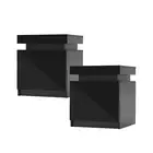 2x LaBella Bedside Tables 2 Drawers RGB LED Cabinet Nightstand Gloss BLACK
