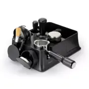 Espresso Knock Box,14 in 1 Coffee Organizer Box, Black