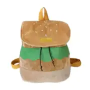 Personality Canvas/Plush Rucksack Hamburger Drawstring Backpack for Birthday