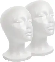 OSOLADY 2Pcs Female Wig Head Mannequin Stand for Display Hair Styling and Braiding Practice Easy to Use and Secure for Beauty Enthusiasts and Salons