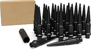 Wheel Accessories Parts 24 Pcs M12x1.5 12x1.5 Thread ET Spline Spike 4.75" Long Black 7/8" & 13/16" Hex Fits ｜ Toyota Tundra Tacoma 4Runner