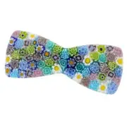 GlassOfVenice Murano Glass Millefiori Bowtie Hair Clip - Pastels