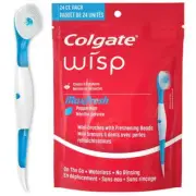 Colgate Disposable Mini Travel Toothbrushes, Peppermint - 24 Count