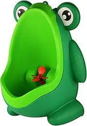 Cute Frog Children Potty Toilet Training Urinal for Boys, Pee Trainer Bathroom Kids Urinal with Whirling Target(Blackish Green)
