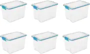 20 Qt Gasket Box, Stackable Storage Bin with Latching Lid and Tight Seal, Plasti