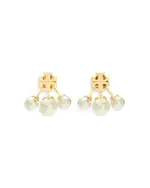 Tory Burch Kira Imitation Pearl Front To Back Earrings in Gold Tone