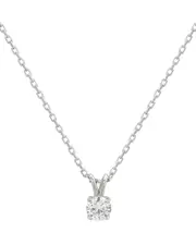 Suzy Levian 14K 0.15 ct. tw. Diamond Solitaire Split Bail Pendant Necklace