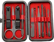 Hemore Manicure and Pedicure Kit, 10pcs/set Professional Manicure Kit with Case, Carbon Steel Nail Care Kit, Manicure Set for Women Men Nail Care