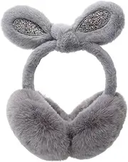 [COSMEVIVI] Unique Rabbit Shape Earmuffs Girls' Winter Warm Ear Covers Comfortable Reusable Washable