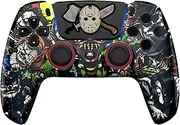 MODDEDZONE M Series Custom Wireless Controller Compatible with PS5 - Exclusive and Unique Design| Customized in the USA| (Scary Party)