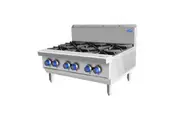 CookRite Open 6 Burner Cook Tops NG AT80G6B-C-NG - AT80G6B-C-NG-SM