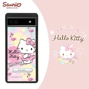 三麗鷗 Kitty Google Pixel 6a 減震立架手機殼-熱帶凱蒂