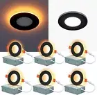 3 Inch Black LED Recessed Lights with Night Light, Dimmable & 5CCT Selectable ,,