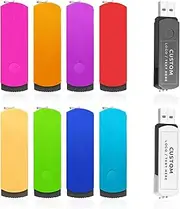 Custom USB Flash Drives, Personalized Swivel USB 2.0 Memory Stick Thumb Drive, Ideal for Business and Corporations, Educational Institutions, Photography & Music Studios, Non-Profits (1 GB,50 PCS)