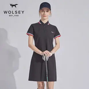 Wolsey22年新款女士POLO裙女裙收腰休閑中長款高爾夫連衣裙運動