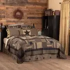 Black Check Star Queen Patchwork Quilt. VHC Brands. Black, Tan
