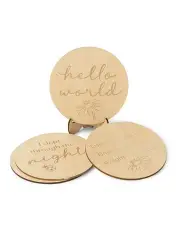 [Snuggle Hunny] Wooden Milestone Cards in Brown