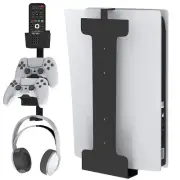 PS5 Holder Wall Mount Stand Play Station Game Remote Controller Headphone Holder