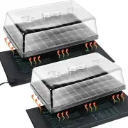 Durable 60-Cell Seed Starter Trays with Humidity Domes - Ideal for Propagation