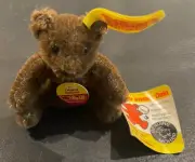 Vintage Steiff Original Mini Brown Teddy Bear 3" Mohair 0206/11 West Germany