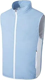 [WANWEN] Air Conditioning Jacket Sun Protection Fan Jacket Outdoor Sports Cooling Fan Vest USB Cooling Coat Windbreaker,Blue 1,XXL Little Surprise